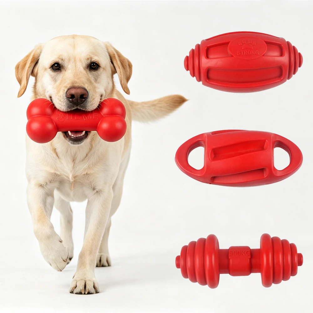 Juguete masticable hexagonal TPR para perros, limpia dientes - imagen 2