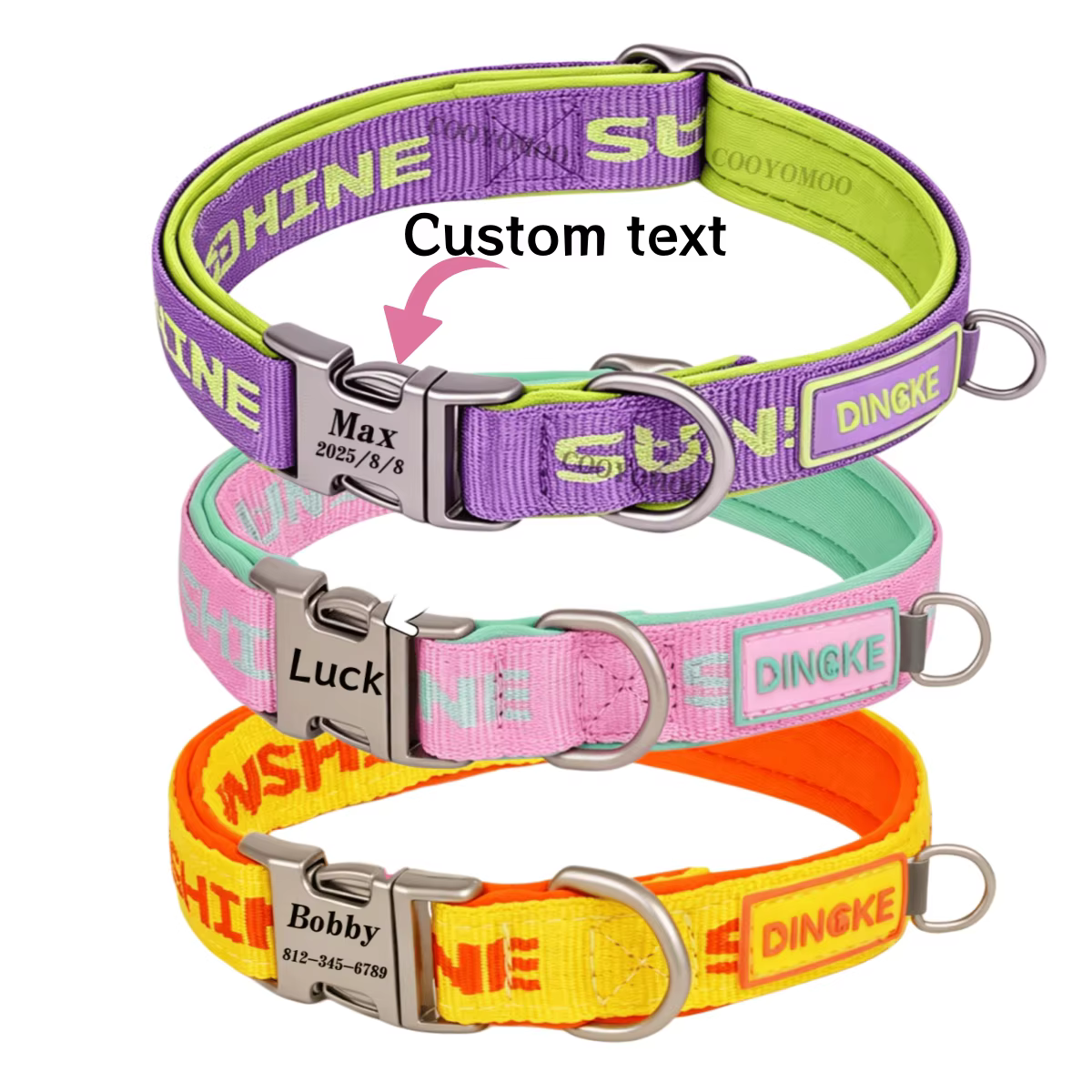 Collar y correa personalizados para perros Pug en nailon resistente - imagen 2