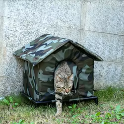 Casa elevada impermeable para gatos y perros – Plegable exterior