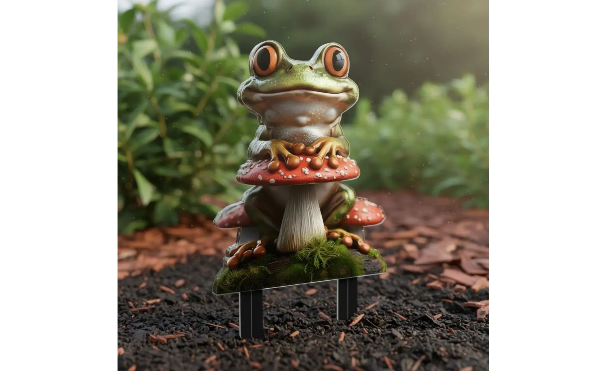 Detalles realistas del diseño de rana y hongos