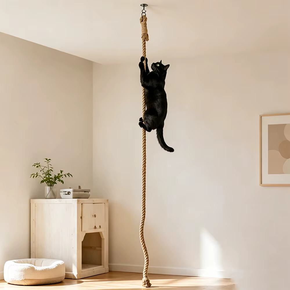 Rascador de pared de sisal para gatos de interior, parque de juguete - imagen 3