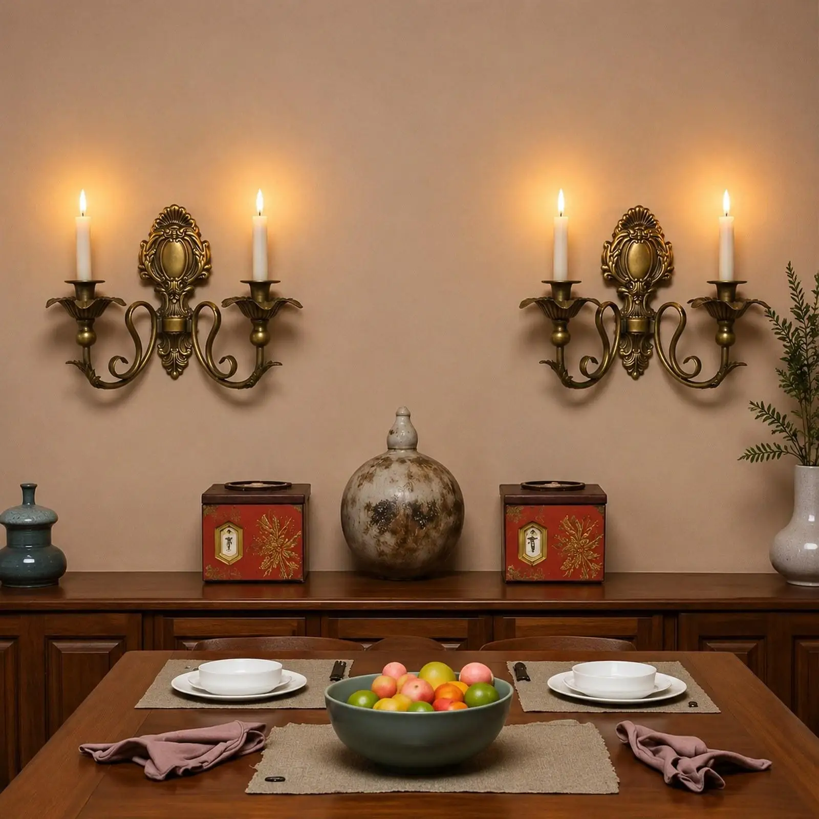 Candelabro decorativo montado en la pared para un punto focal