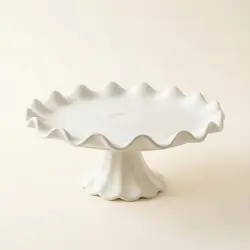 Soporte pastel blanco cerámico – Pedestal para tartas y postres
