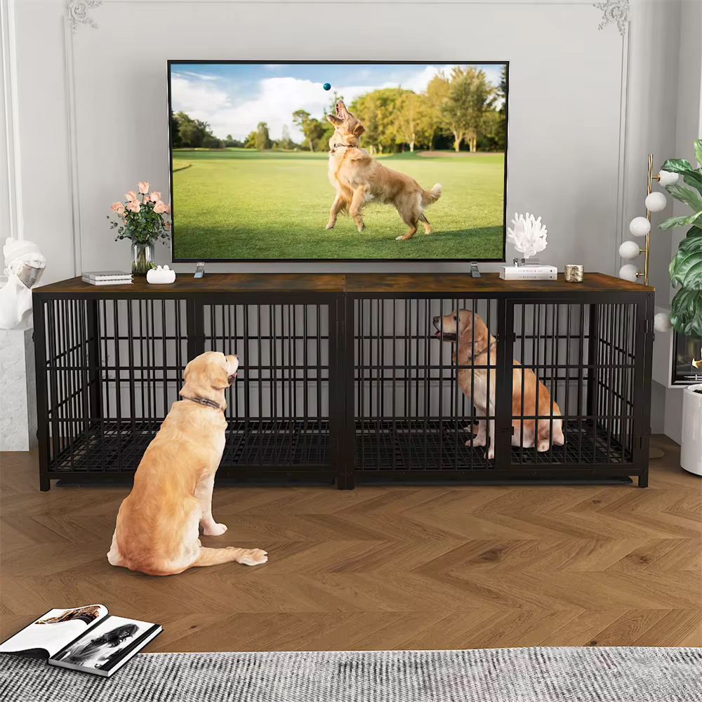 Jaula para perros XXL resistente, mueble tipo mesa auxiliar con bandeja - imagen 4
