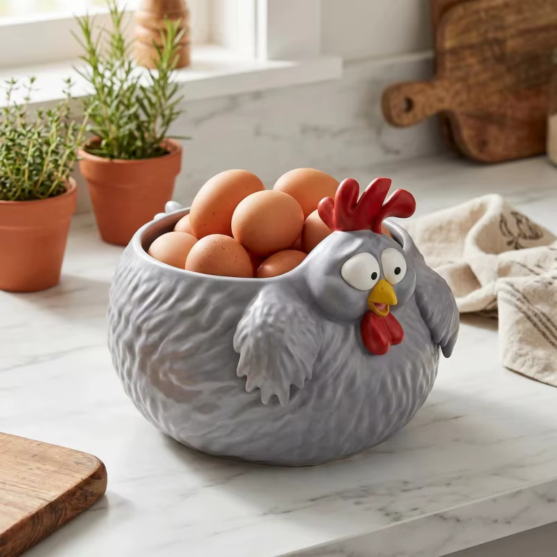 Tazón multiusos para cocina con diseño de gallina