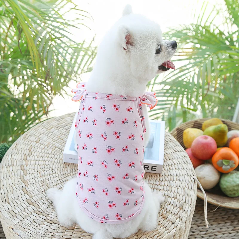 Sudadera floral de verano con colores vivos para perros