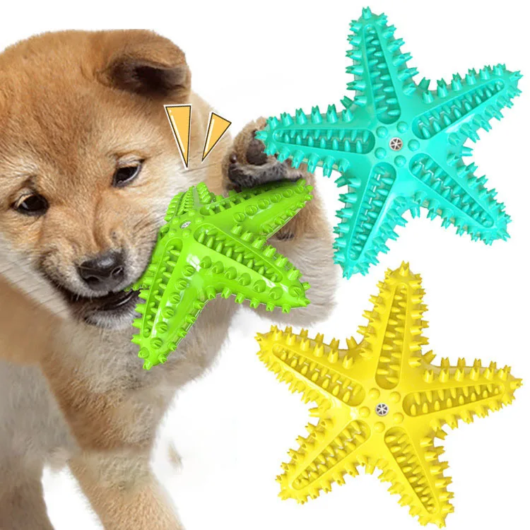 Juguete masticable para perro con forma de estrella de mar y sonido - imagen 4