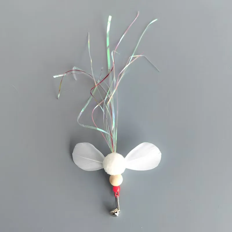 Set de juguetes para gatos con varita y plumas de peluche - imagen 5