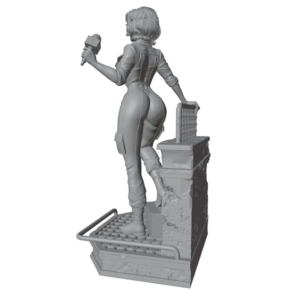 Kit resina 1/24 figura chica 75mm GK gris sin pintar - imagen 3