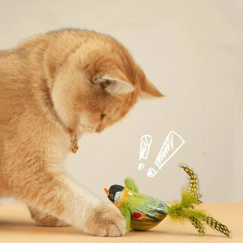 Juguete para gatos con plumas