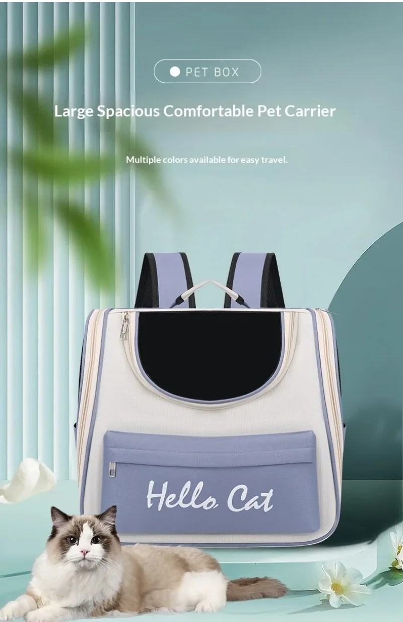 Mochila transparente para mascotas con vista frontal