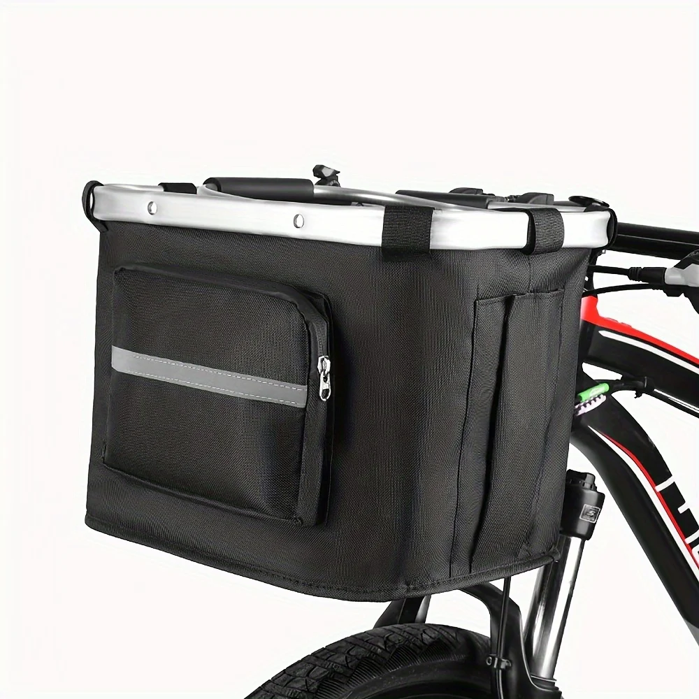 Detalle del tejido Oxford y estructura de la cesta para bicicleta