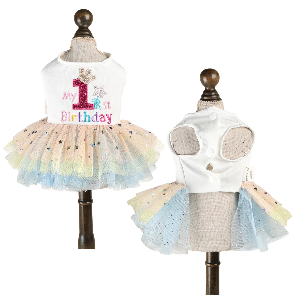 Vestido de malla con estrellas para gatos