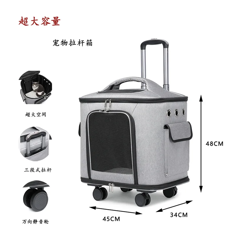 Bolsa de transporte transpirable para gatos gran capacidad, plegable - imagen 2