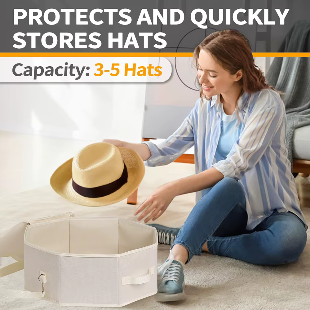Bolsa plegable viaje sombreros Fedora vaquero, anti polvo y golpes - imagen 5