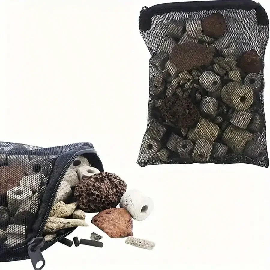 Detalle de la cremallera de la bolsa de filtro