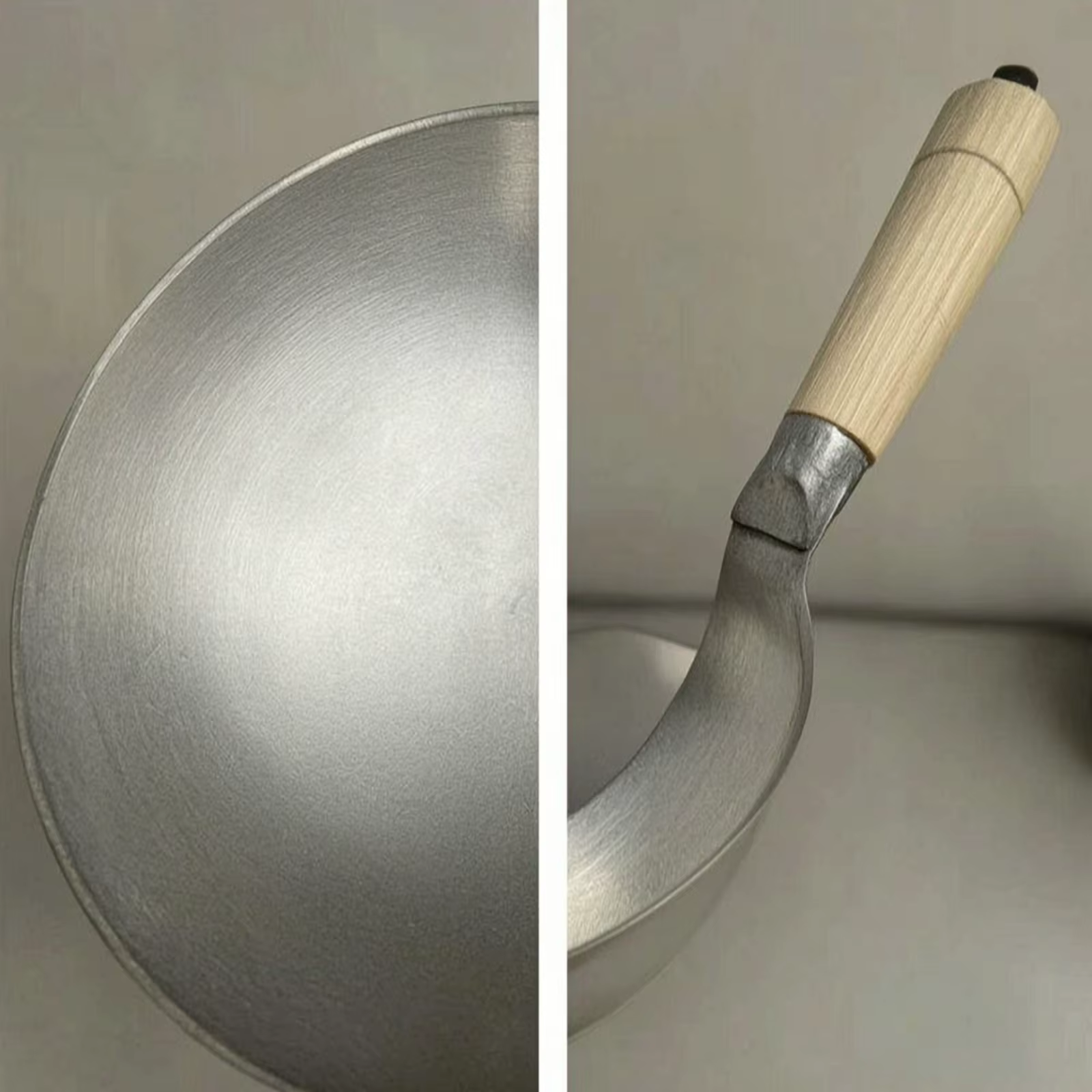 Wok de Aluminio sin Recubrimiento – Sartén para Saltear, Hecho a Mano - imagen 4
