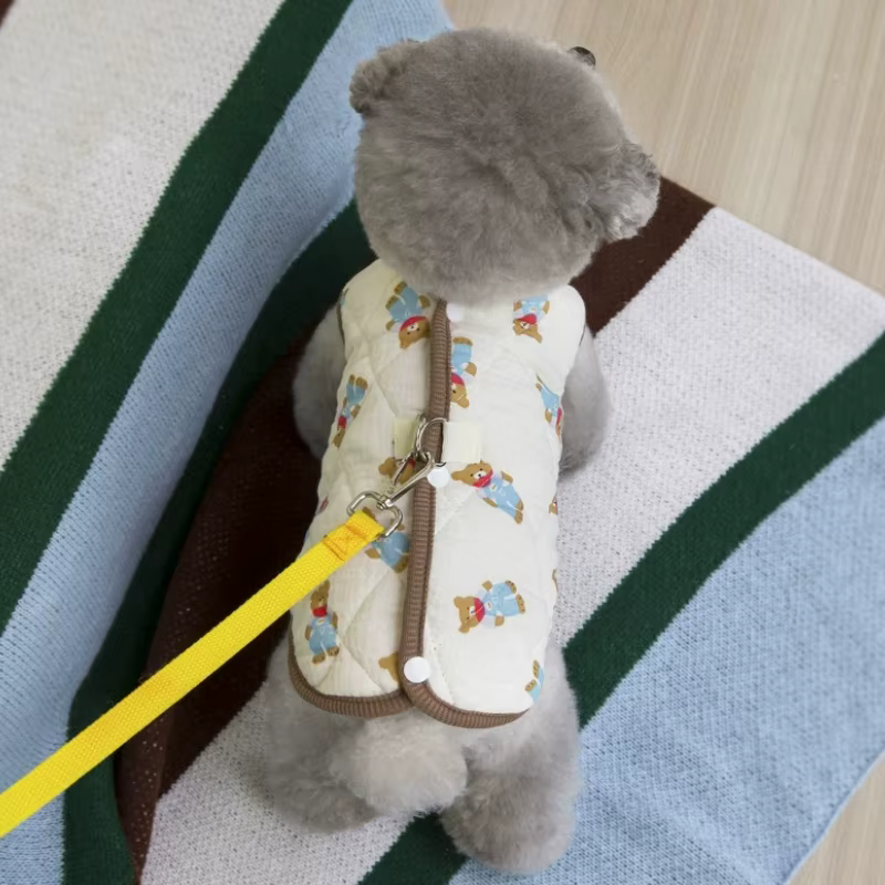 Abrigo cálido felpa con estampado oso para perro y gato Bichón - imagen 2