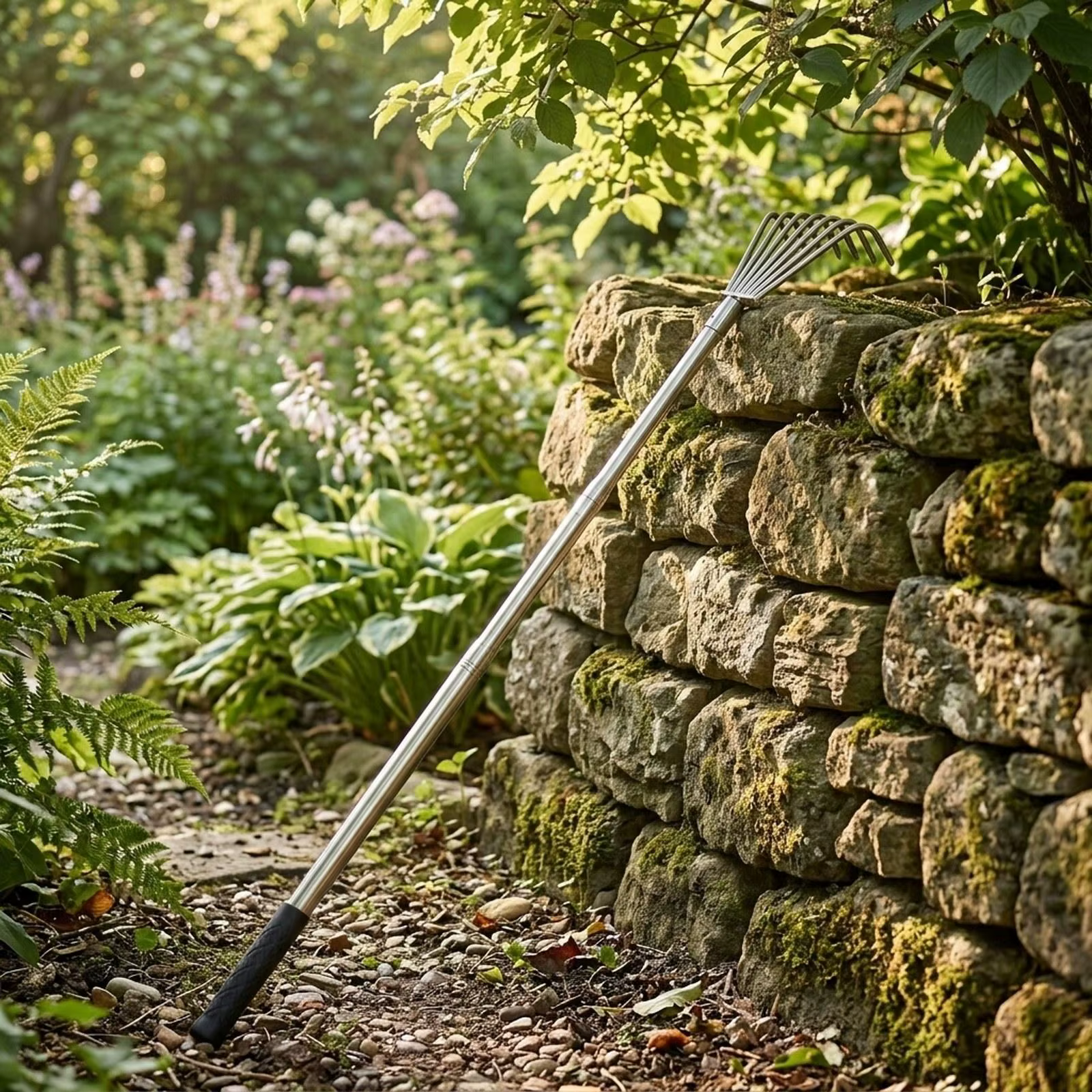 Rastrillo de jardín ergonómico