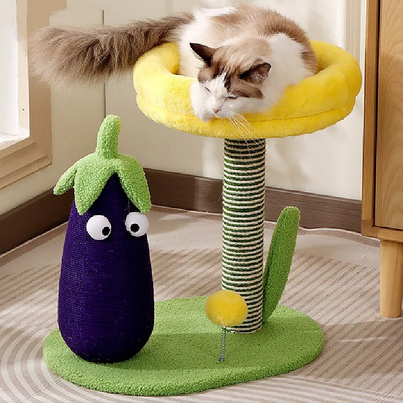 Árbol rascador para gatos con torre, casa y protector de sofá