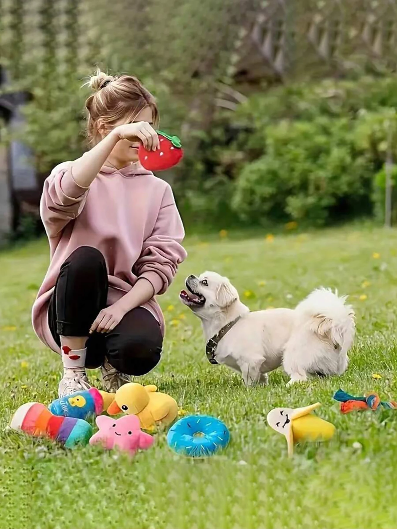 Juego de juguetes para perros pequeños con cuerda y campanas sonoras - imagen 2