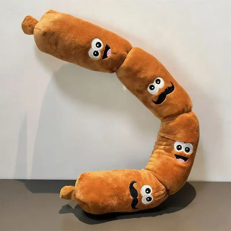 Juguete peluche con forma de salchicha y sonido squeaker