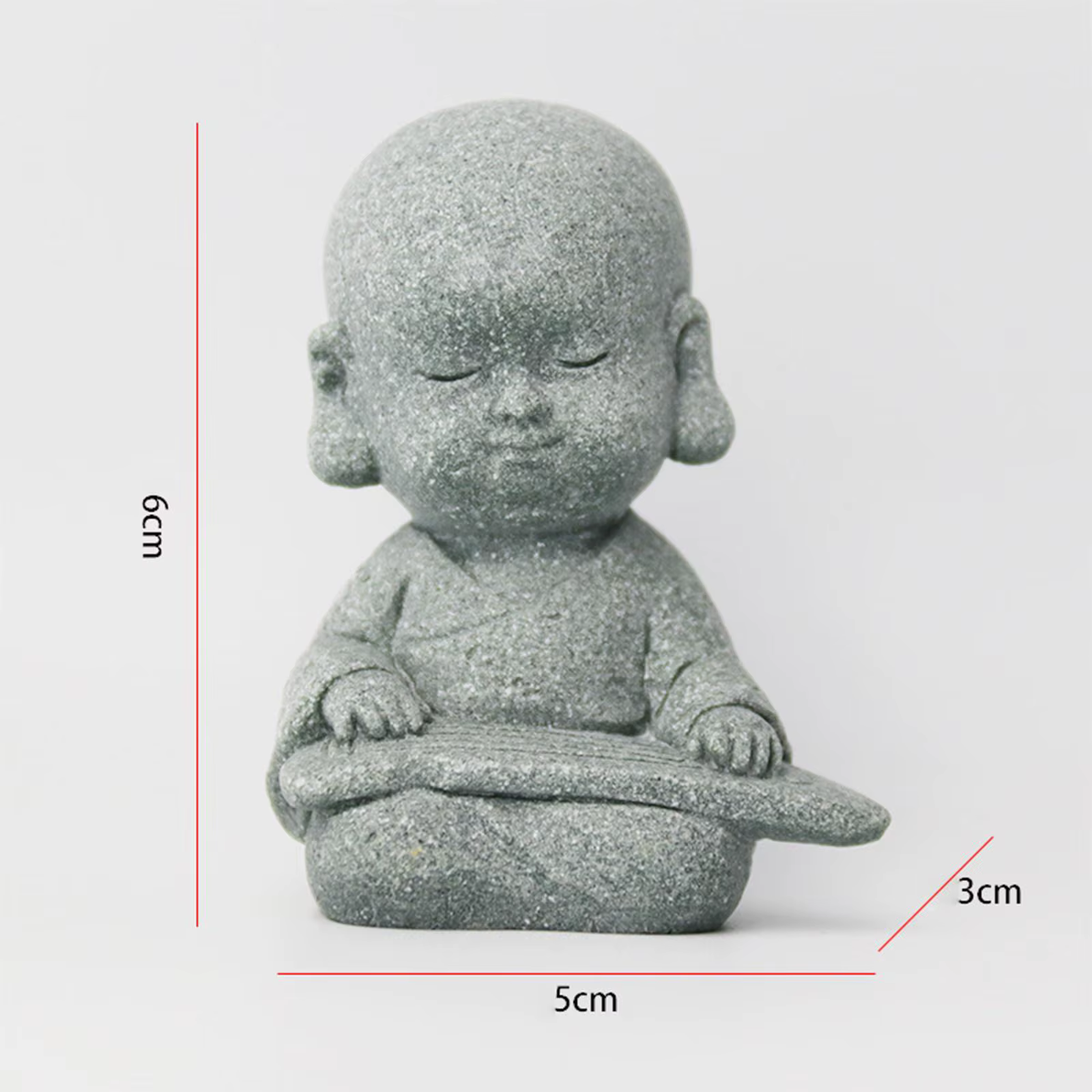 Figura decorativa de Buda monje en resina para interior y jardín - imagen 3