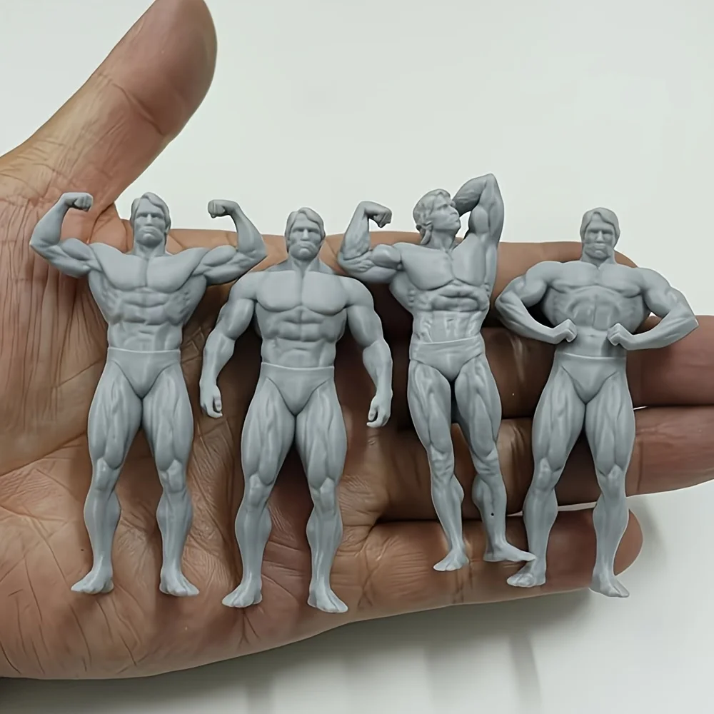 Figuras fitness escala 1/24 para RPG – 4 miniaturas resina sin pintar - imagen 5