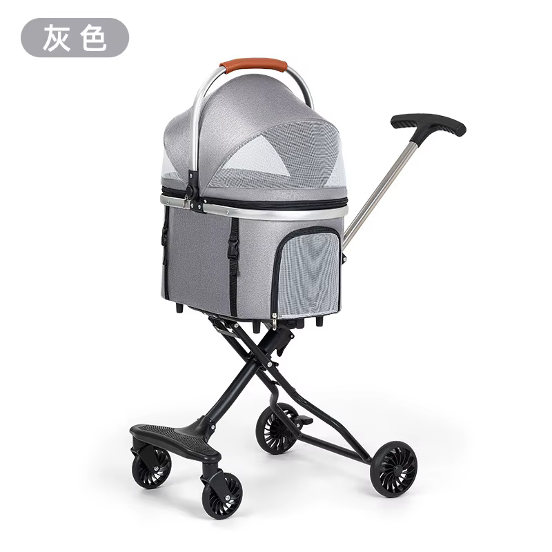 Carrito extensible plegable para perros y gatos, asa regulable - imagen 4