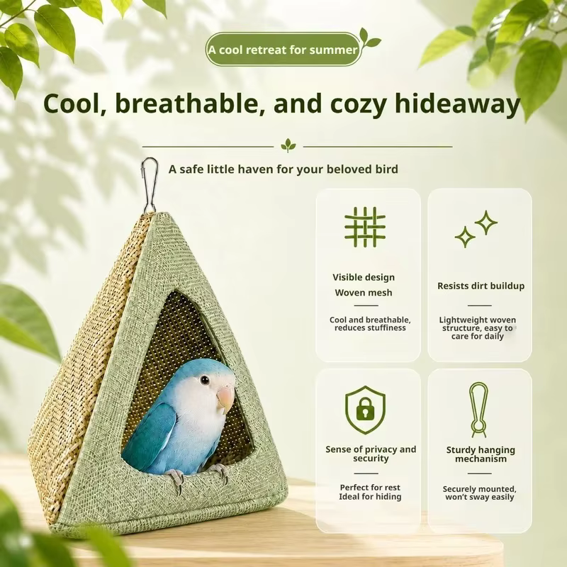 Nido Colgante para Loros Pequeños – Refugio Decorativo para Aves - imagen 4