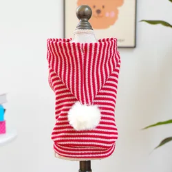 Sudadera con Capucha y Bola de Peluche para Perros y Gatos Pequeños