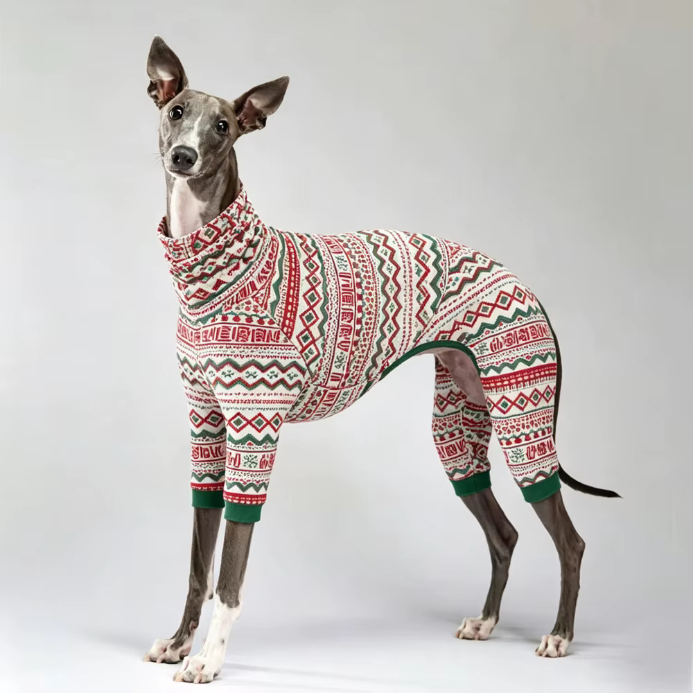 Mono navideño con vista de cuerpo y patas