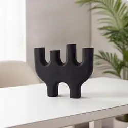Candelabro escultural texturizado para estante de mesa – Decoración