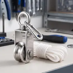 Polea con Cuerda y Doble Rodamiento para Exteriores