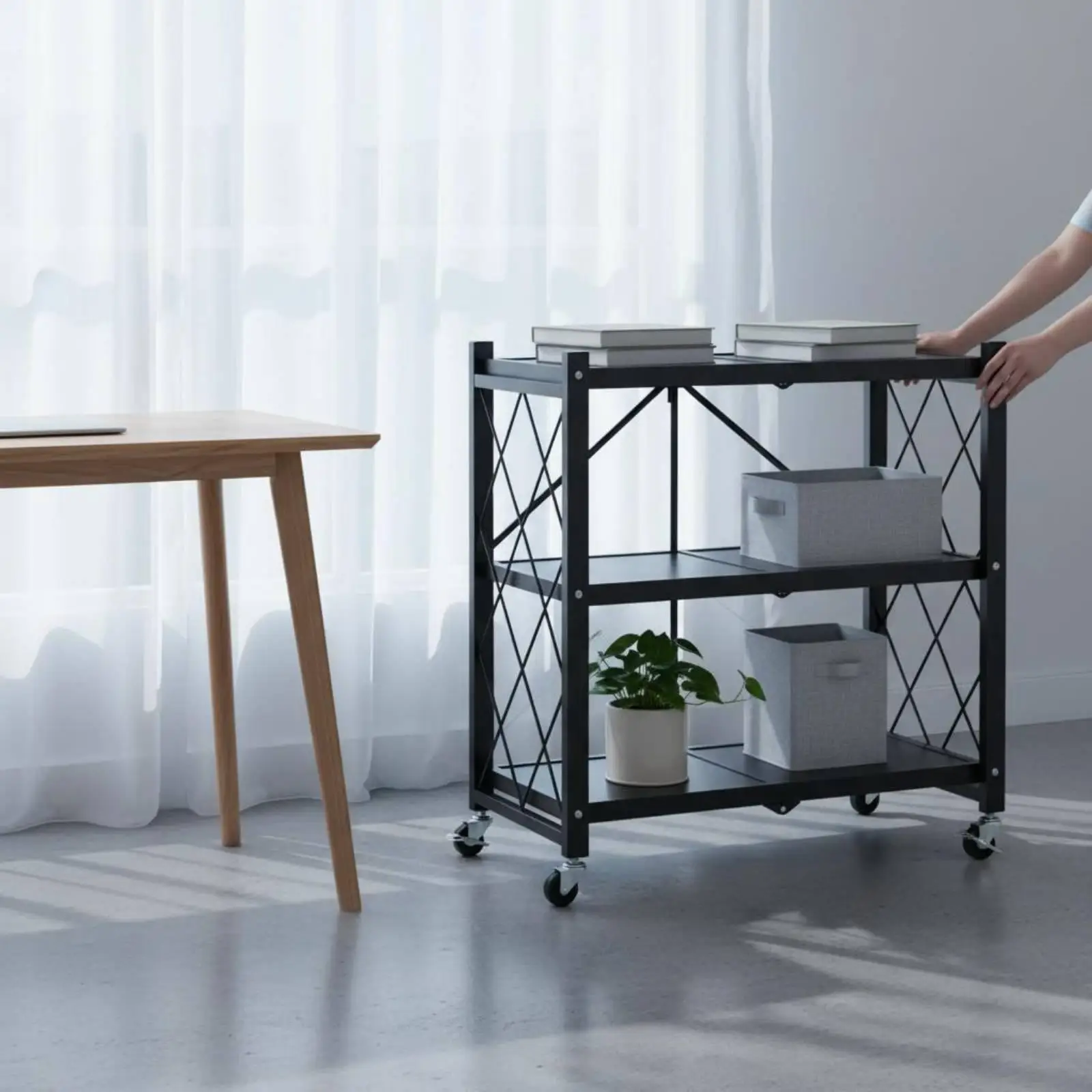 Estante Orgánico Metálico Plegable 3 Niveles – Organizador de Cocina - imagen 4