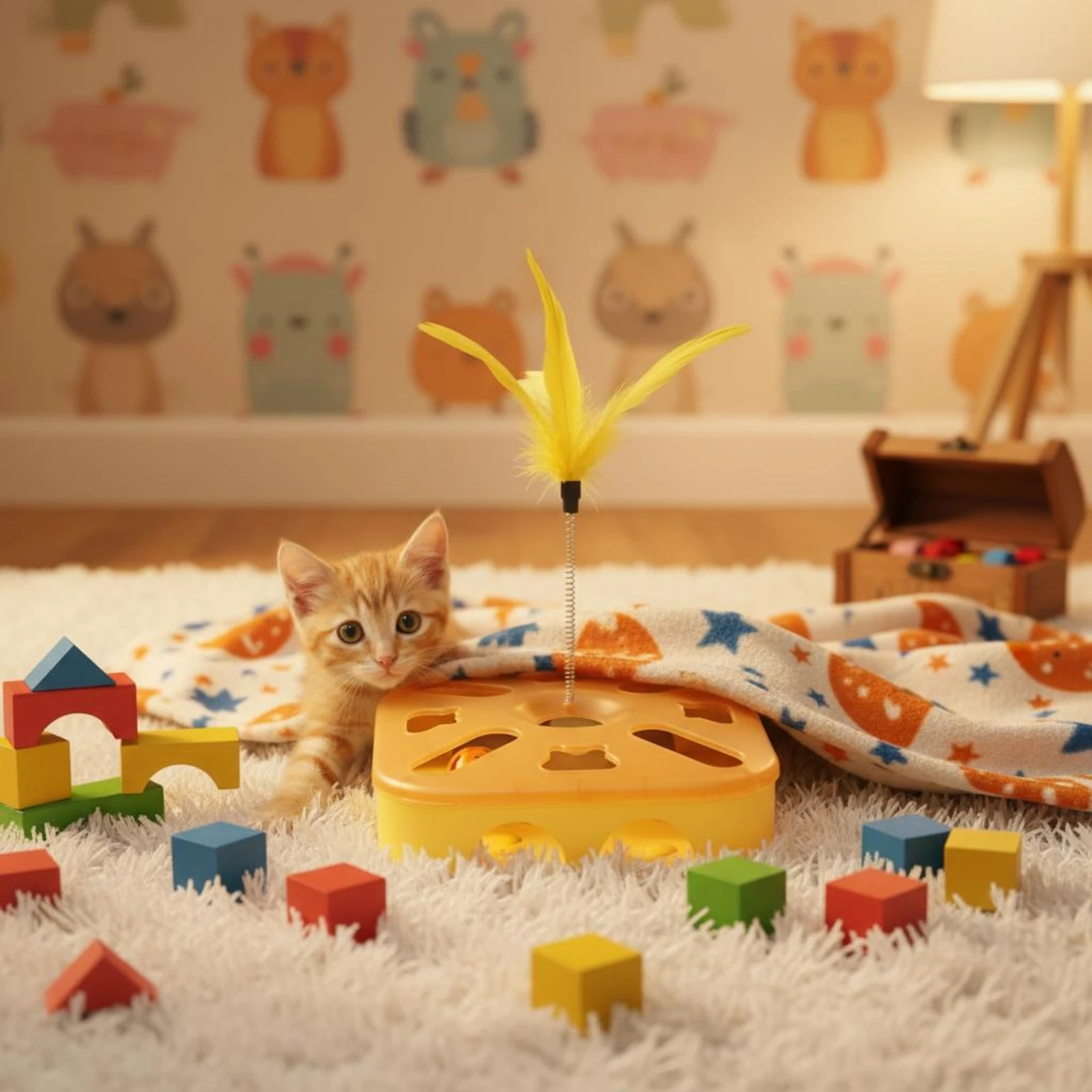 Juguete interactivo para gatos: caja de laberinto brillante - imagen 4