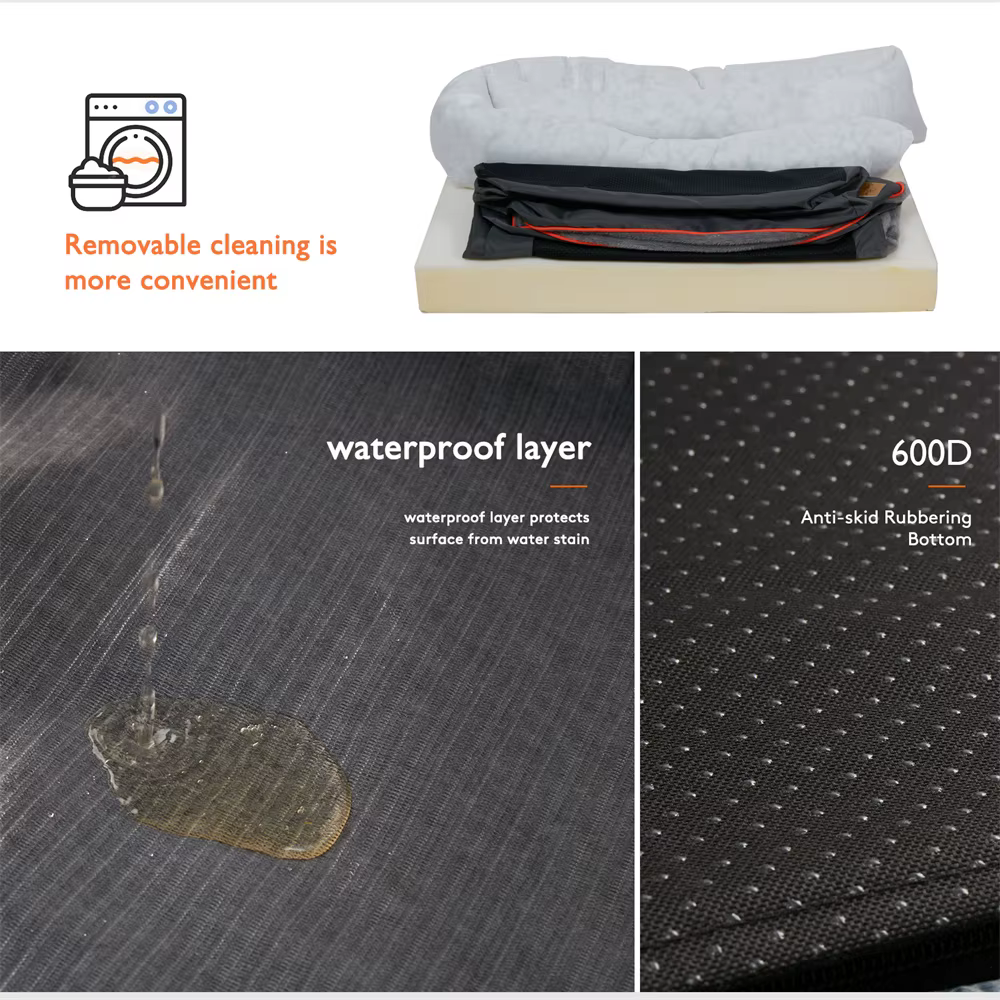 Cama ortopédica para perros grandes – Sofá viscoelástico lavable - imagen 5