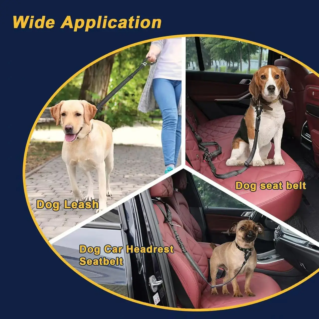 Arnés de seguridad para perros con cinturón auto y correa retráctil - imagen 2
