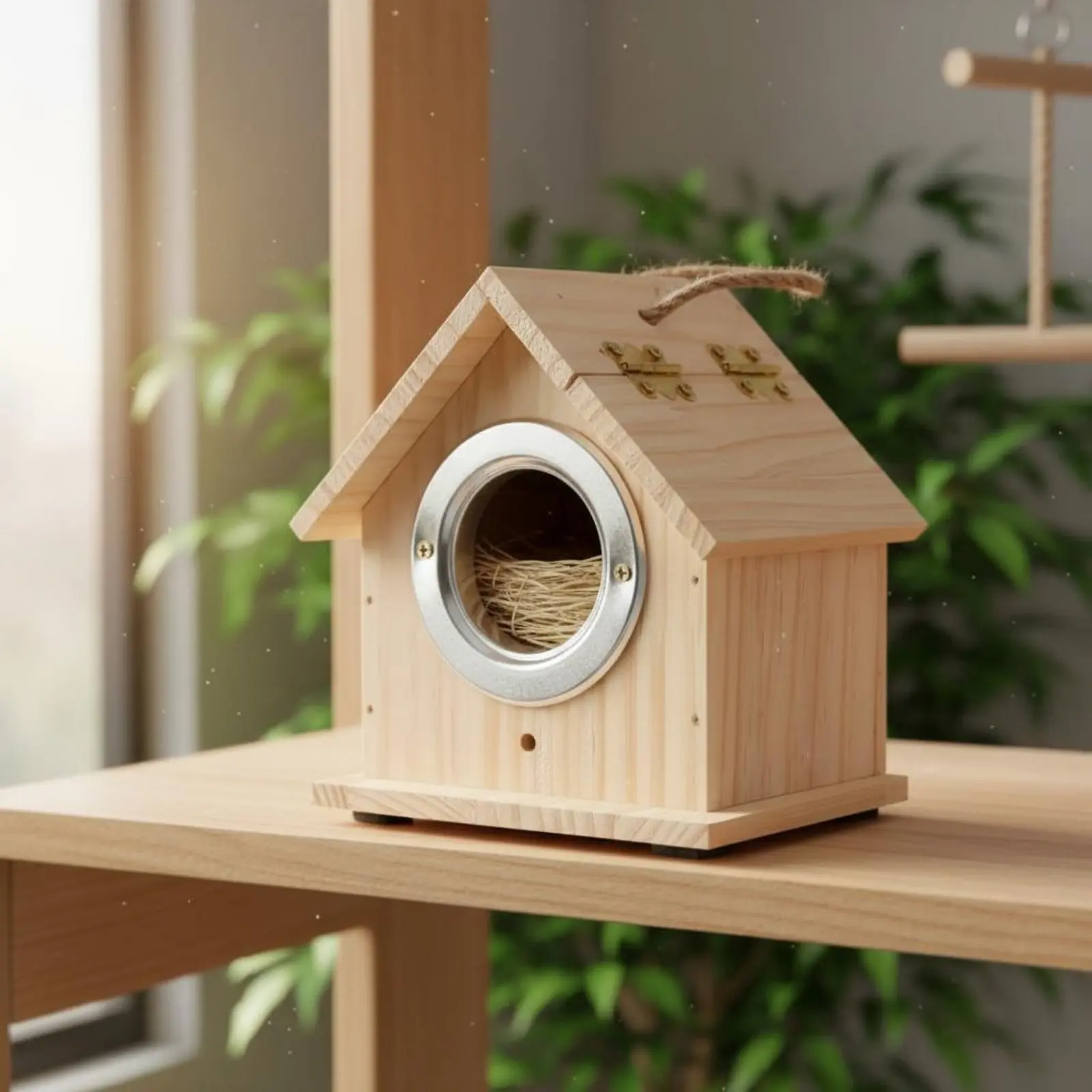 Caja de cría para loros: nido de madera cálido, fácil montaje - imagen 5