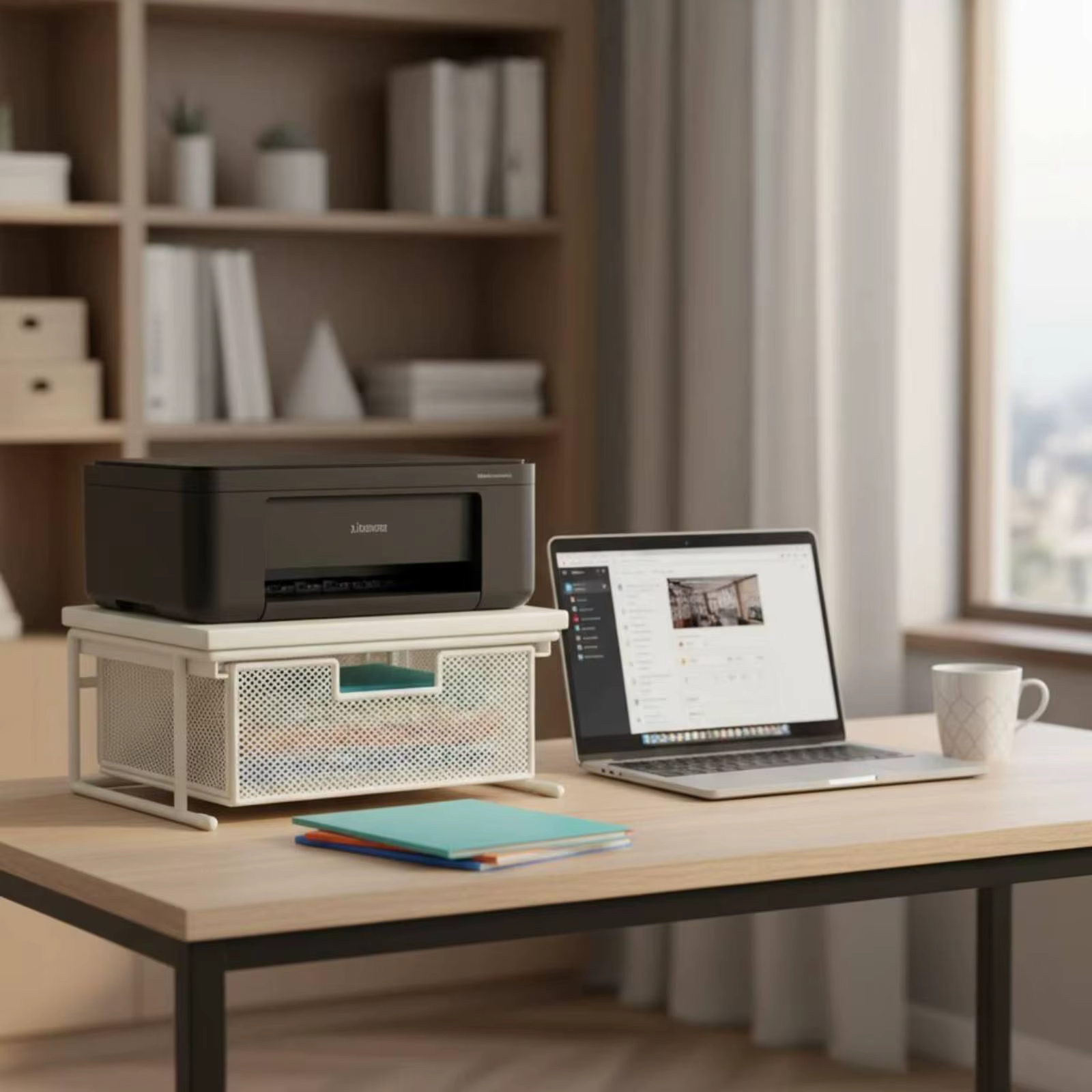 Organizador Soporte Impresora con Cajón – Mueble Ahorro Espacio - imagen 3
