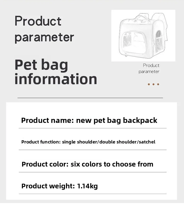 Mochila transportín transparente plegable para gatos – espalda