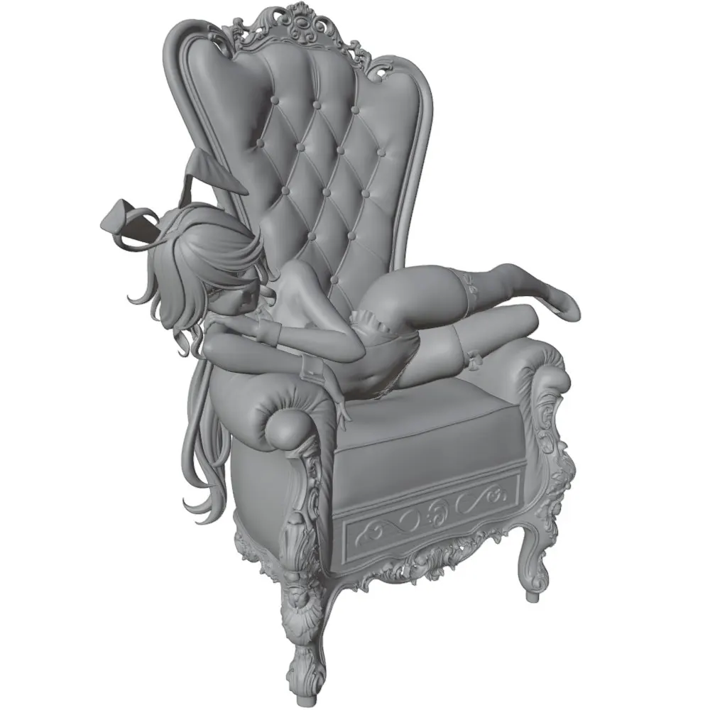 Estatua de anime para decorar cuarto, figura DIY gris, 3D - imagen 4