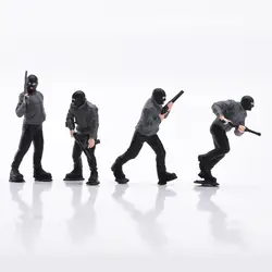 Figuras en miniatura de bandidos enmascarados para diorama