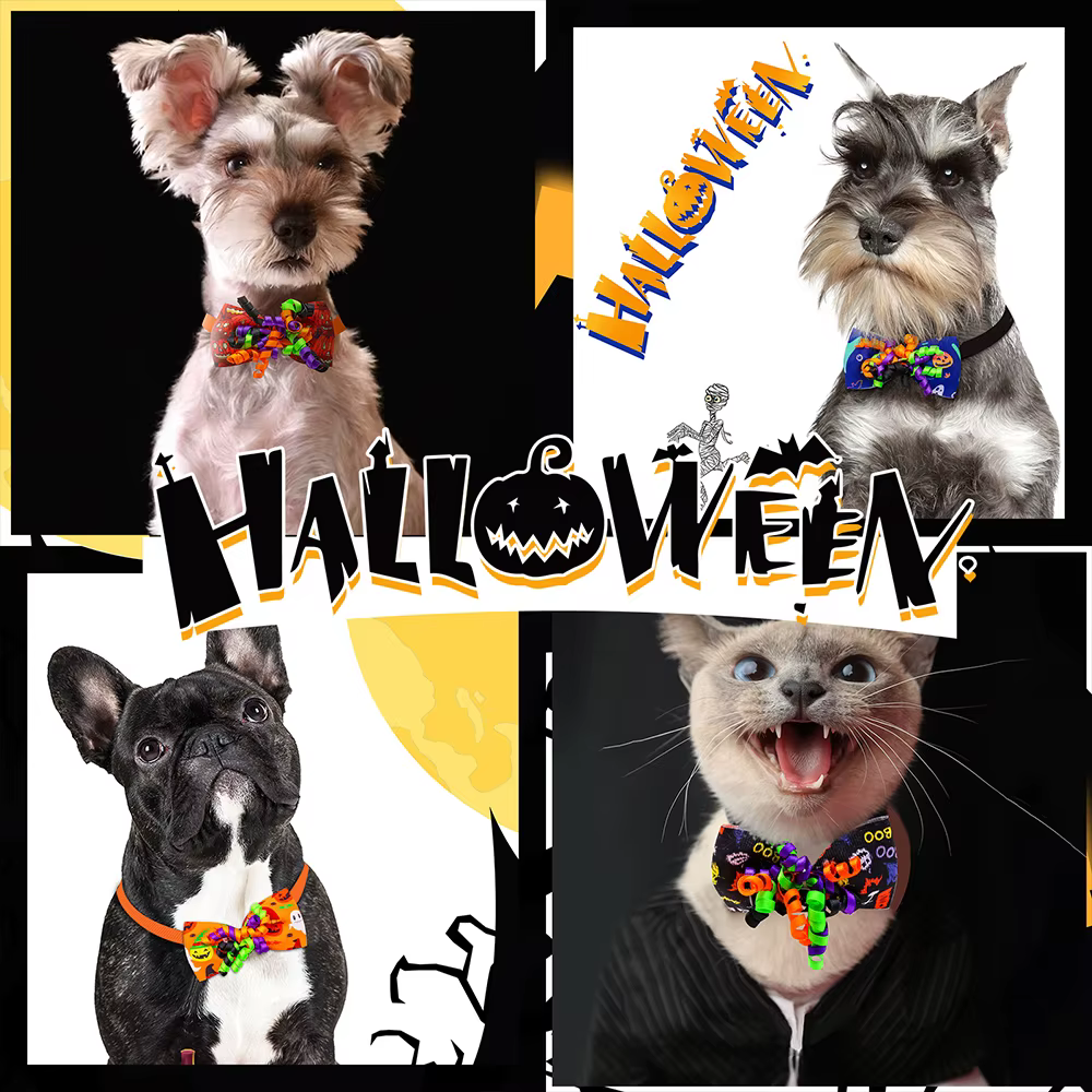 Corbata de lazo ajustable para perros, accesorios para Halloween - imagen 5