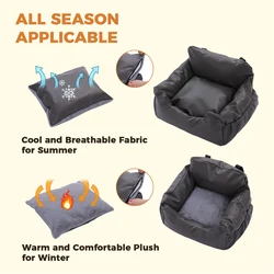 Asiento de coche con cojín y cinturón para perros pequeños y medianos