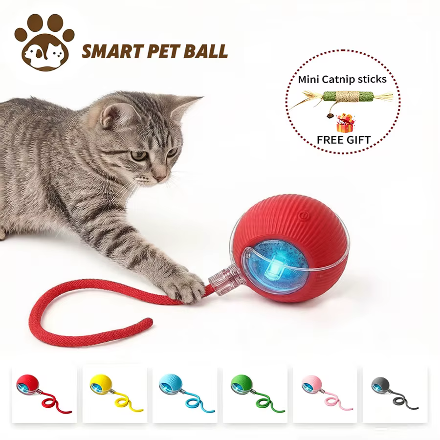 Pelota inteligente recargable por USB para gatos
