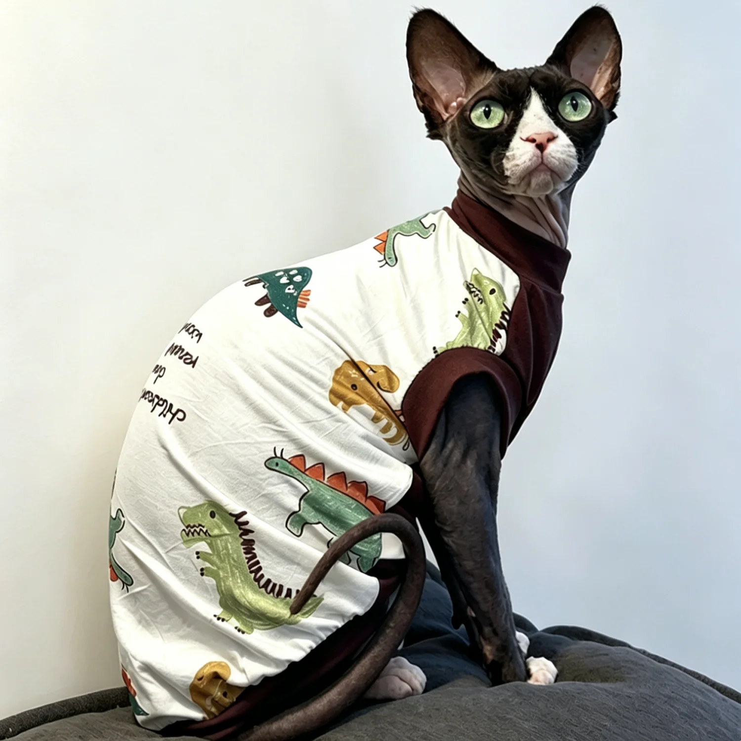 Chaleco de algodón para gatos Sphynx sin pelo, dinosaurios - imagen 5