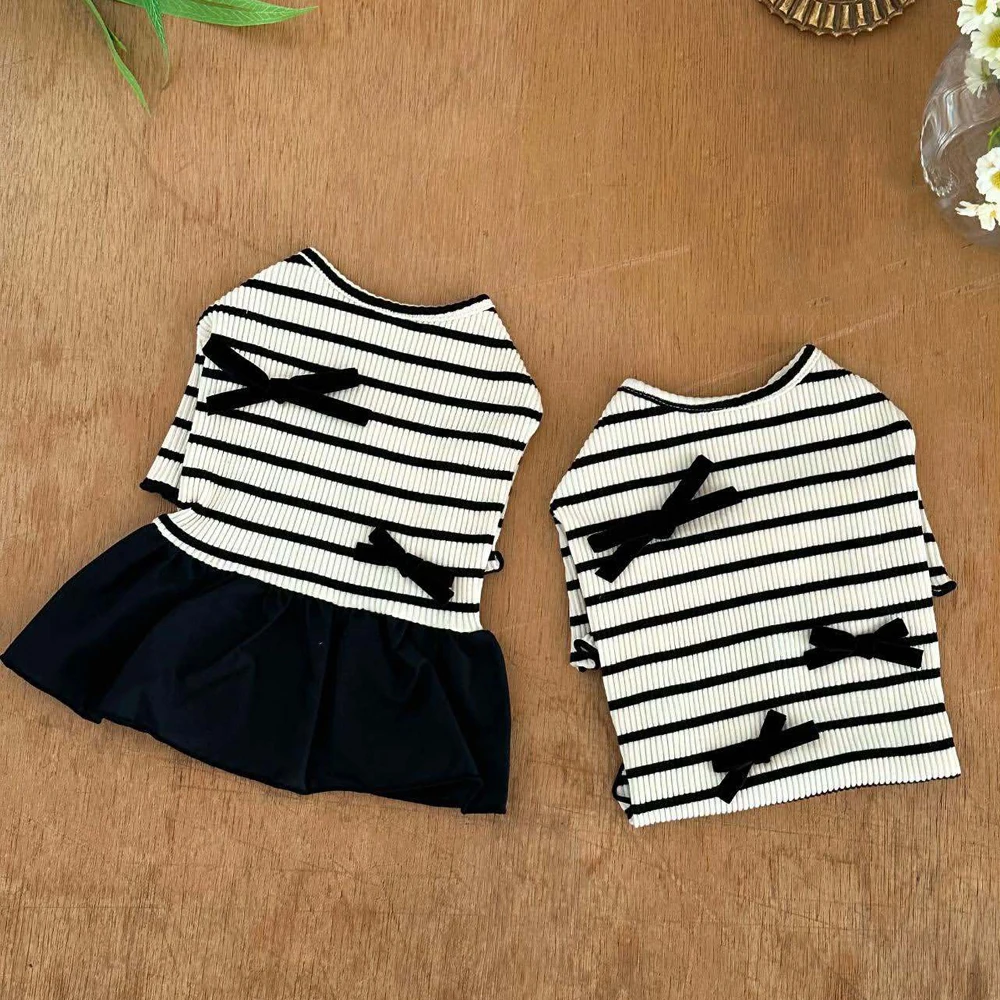 Ropa de verano para perros blanco y negro, vestido disfraz Chihuahua - imagen 4