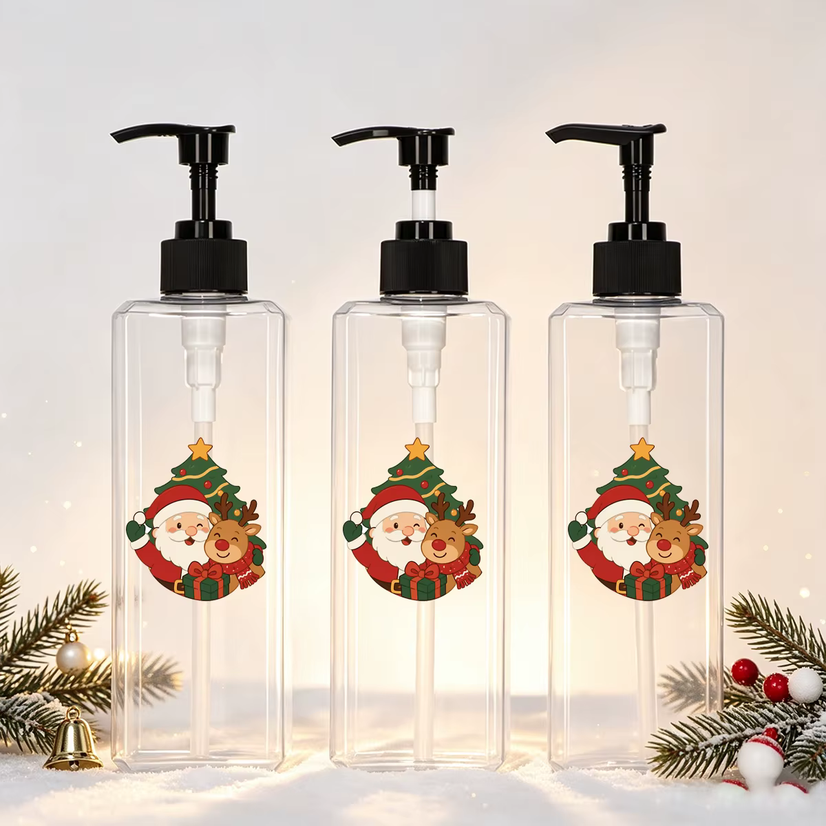 Dispensador de Jabón para Baño con Bomba de Presión – Botella Recargable Transparente - imagen 2