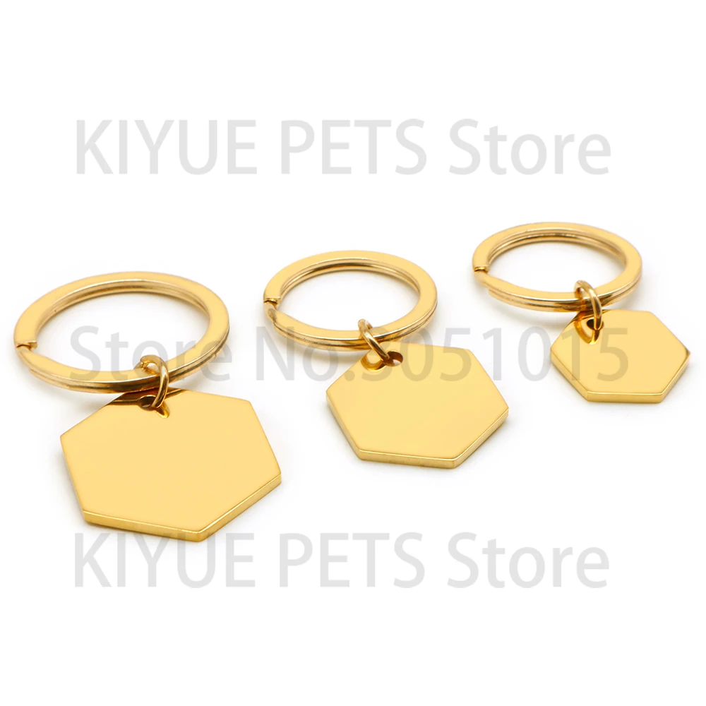 Placa identificación hexagonal acero inoxidable personalizada para perros y gatos - imagen 5